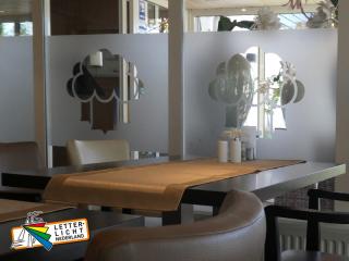  Etched glass folie strook met uitgespaarde teksten